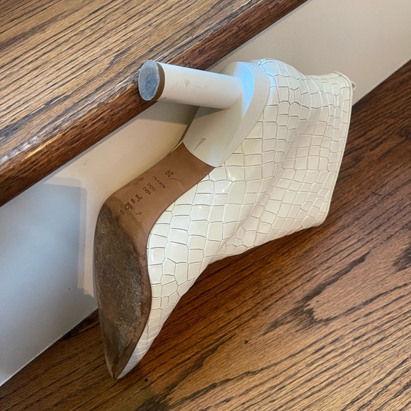 White croc Tibi boots with peg heel. - Picture 3 of 6